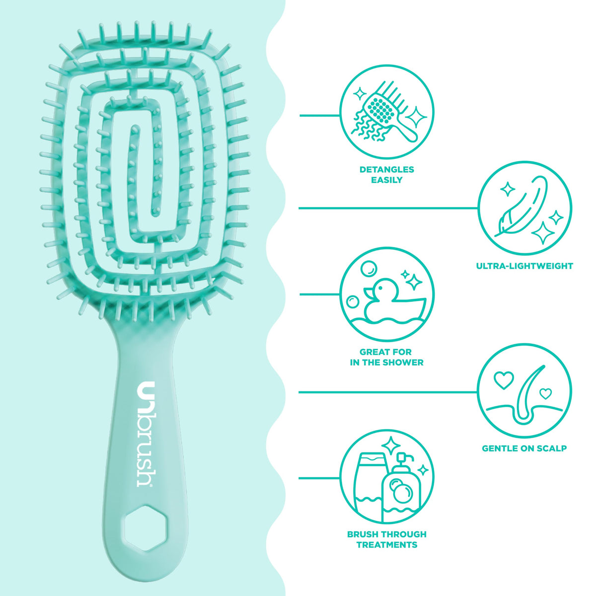 FHI Heat UNbrush Flex Detangling Brush showing bristles