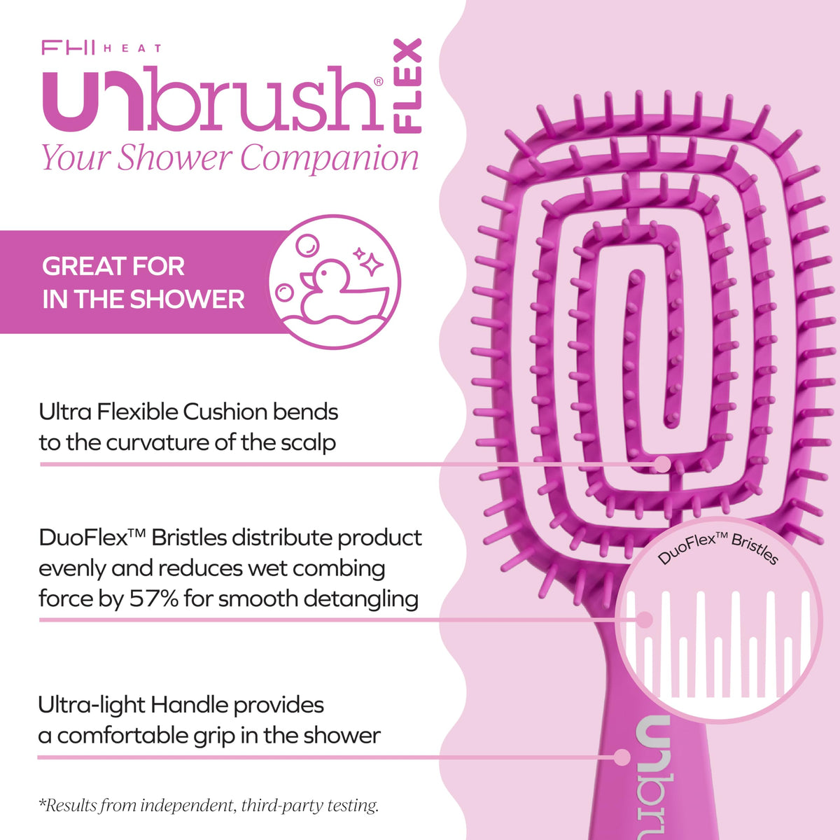 FHI Heat UNbrush Flex Detangling Brush side view