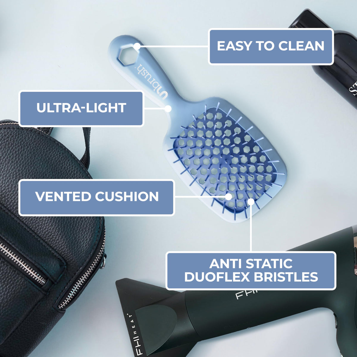 FHI Heat UNbrush Mini Brush on dry hair