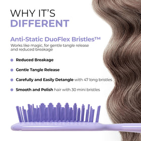 FHI Heat UNbrush Mini Detangling Brush in hand for easy travel use