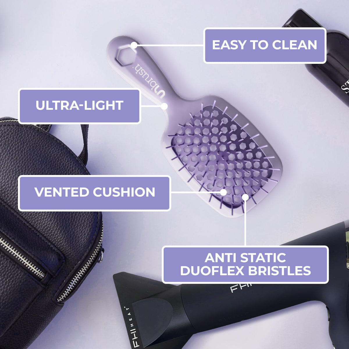 FHI Heat UNbrush Mini Detangling Brush packaging front