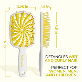 FHI Heat UNbrush Plus in use on dry wavy hair