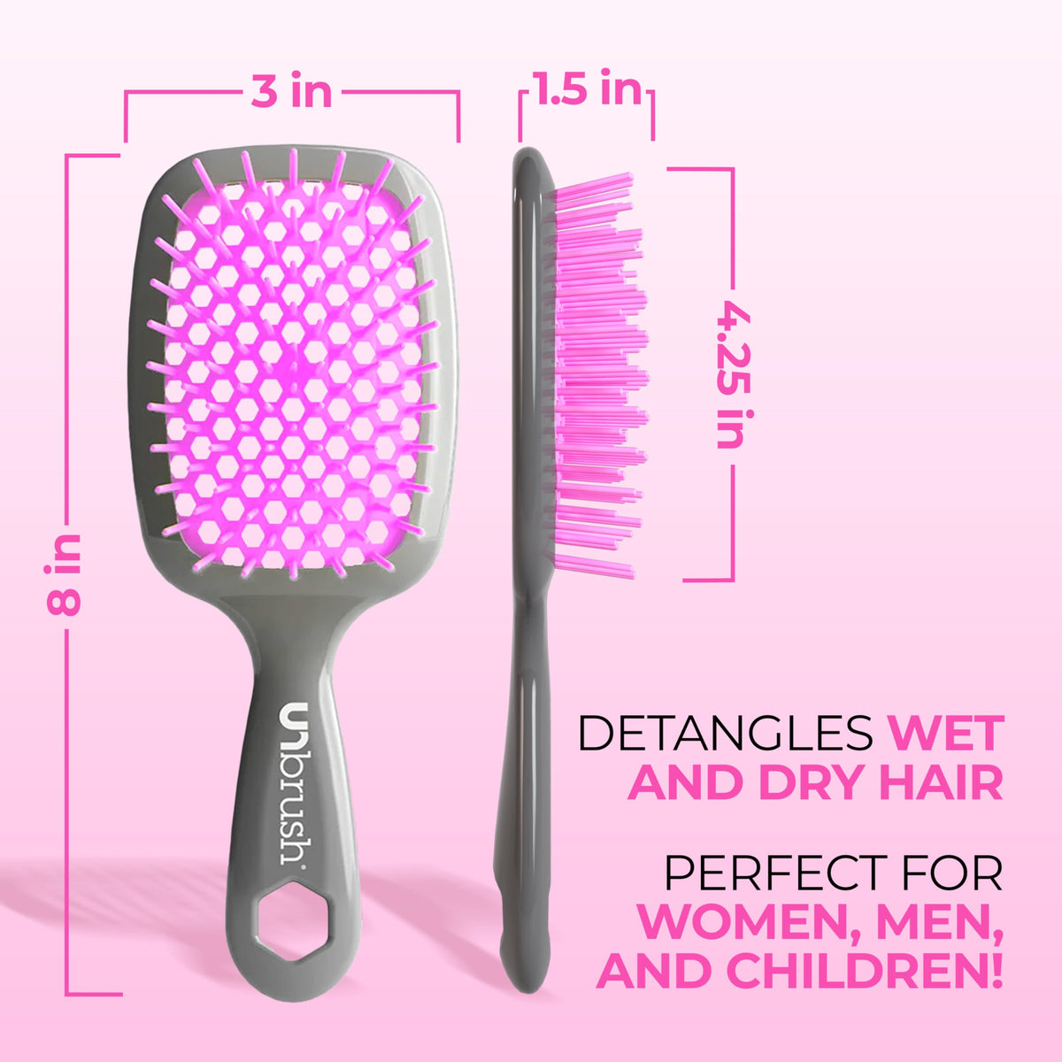 FHI Heat Unbrush Wet & Dry Detangling Hair Brush in use on wet hair