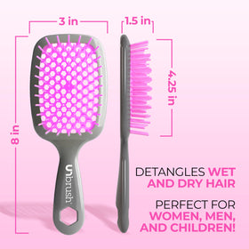 FHI Heat Unbrush Wet & Dry Detangling Hair Brush in use on wet hair