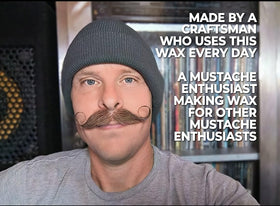 Fibonacci Mustache Wax showing strong hold on mustache