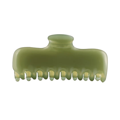 FidesAmor Large Hair Claw Clip in Olive Green front view