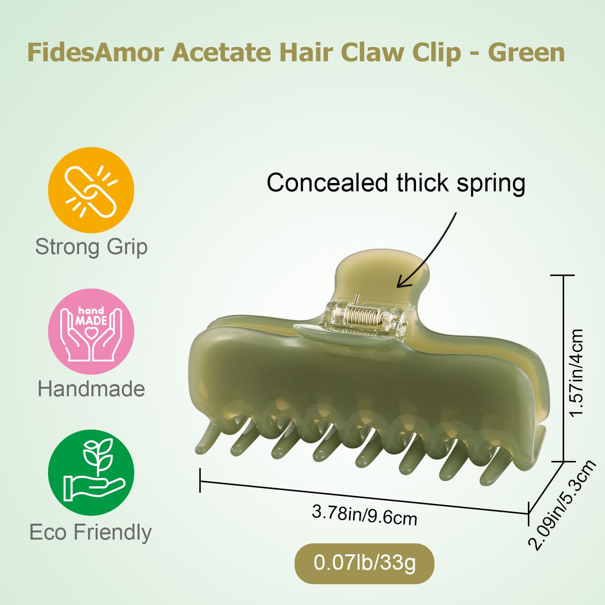 FidesAmor Large Hair Claw Clip in pink side view