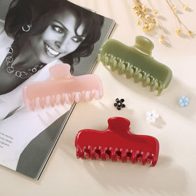 FidesAmor Large Hair Claw Clip in red on a hairstyle