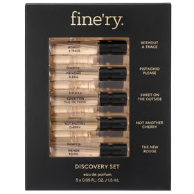 Fine'ry Discovery Gift Set featuring five mini Eau de Parfum bottles