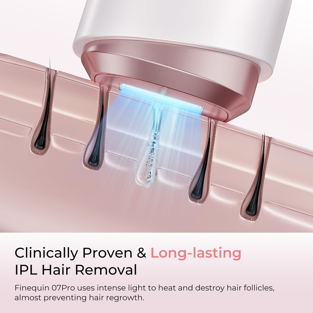 Finequin Laser Hair Removal Device in use on leg