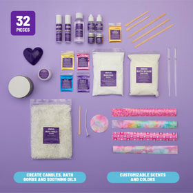 Finished bath bomb and candle from Claire's DIY kit