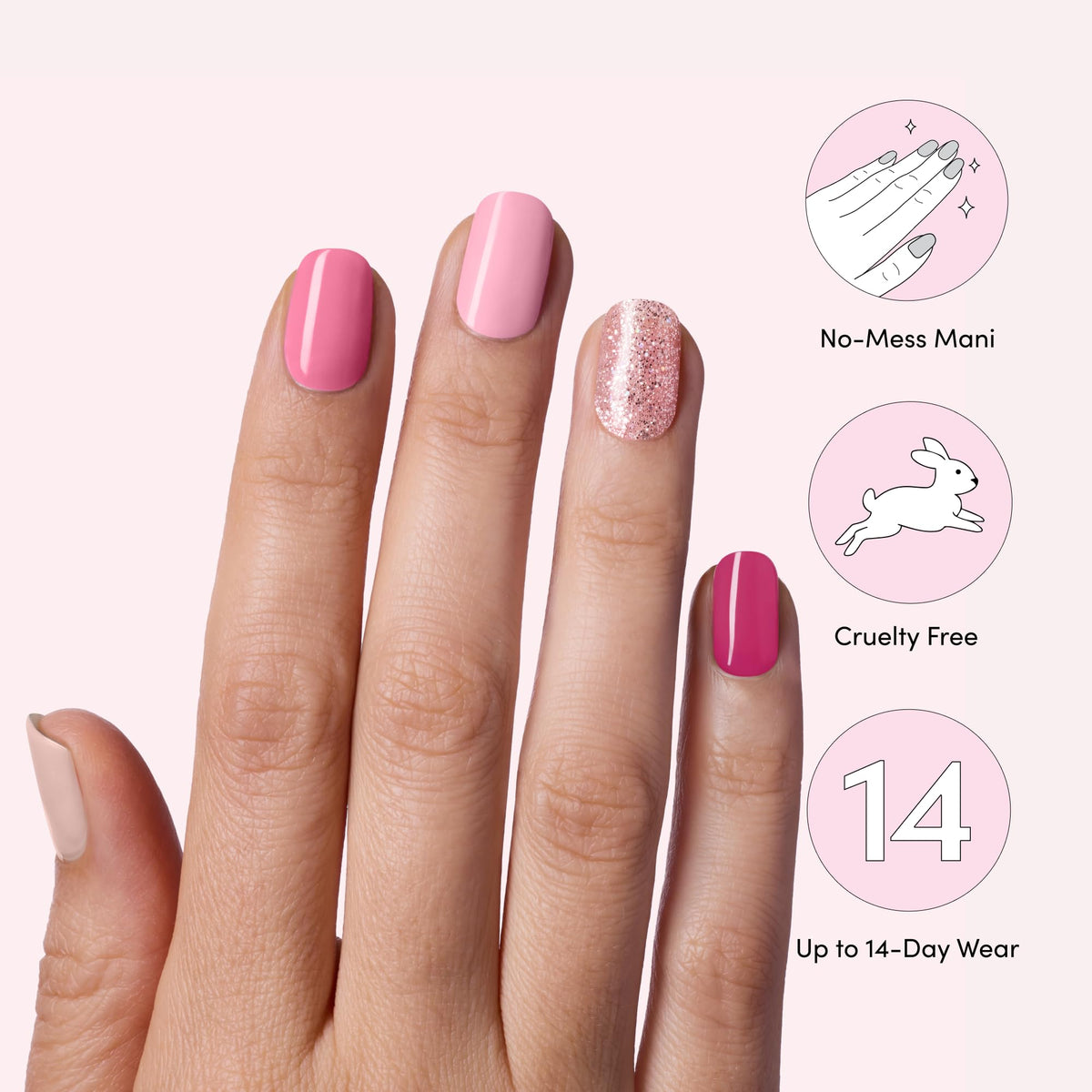 Finished look of nails using Dashing Diva Gloss Nail Strips