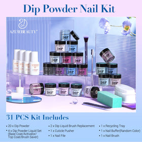 Finished manicure using AZUREBEAUTY dip powder kit