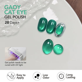 Finished manicure using GAOY Cat Eye Gel Polish