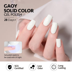 Finished manicure using GAOY Pink Red Gel Nail Polish