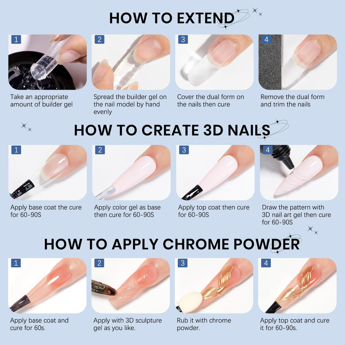 Finished nail art design using SUPWEE Gel