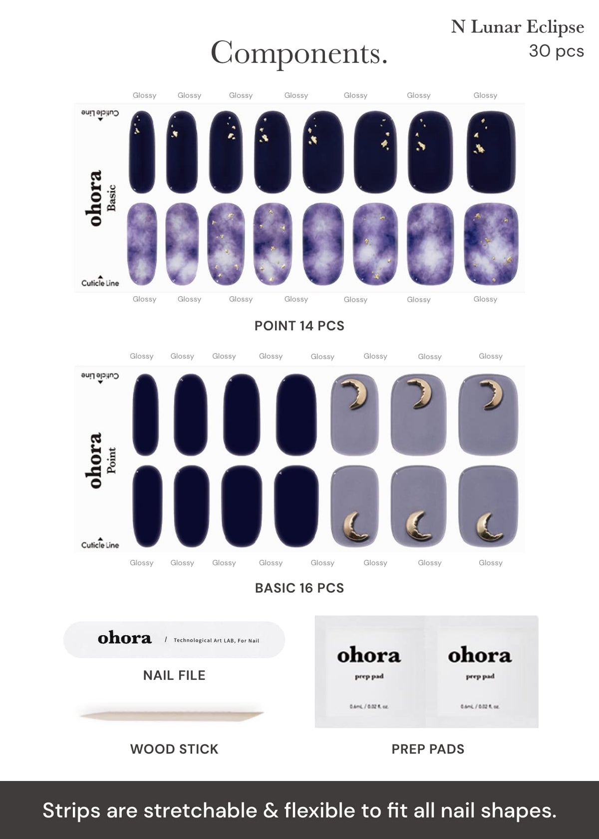 finished nails using ohora Semi Gel Nail Strips