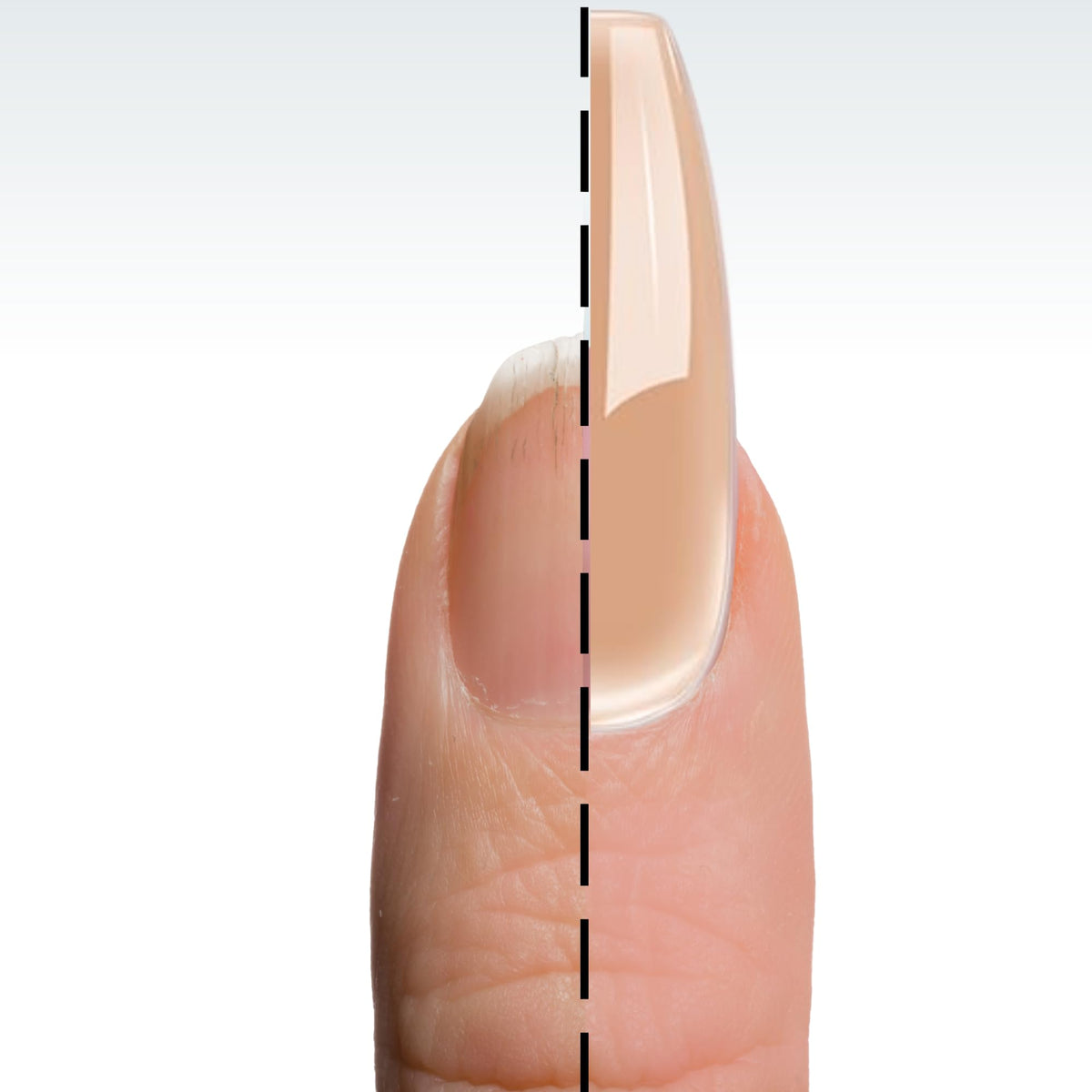 Finished nails with DeEnti Dark Nude Acrylic Powder