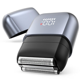 FIRE ROSE Mini Electric Foil Shaver front view with USB-C charging port