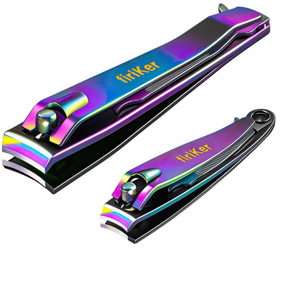 firiKer Nail Clippers Set front view with rainbow design