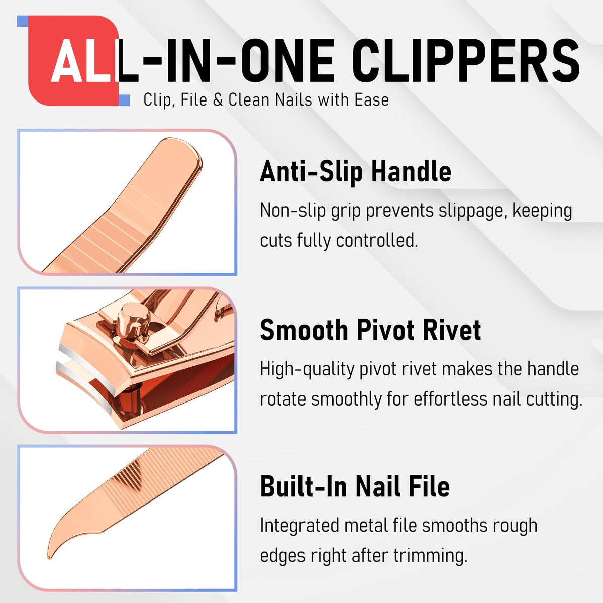 firiKer Nail Clippers stylish design with anti-skid lever