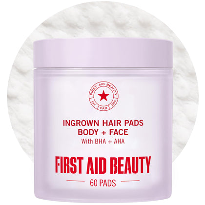 First Aid Beauty Ingrown Hair Pads front view with packaging