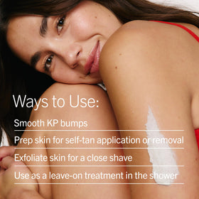 First Aid Beauty KP Bump Eraser Scrub in bathroom setting