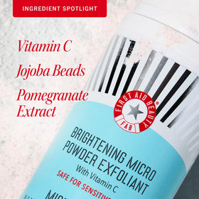 First Aid Beauty Micro Powder Exfoliant application on damp skin