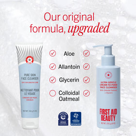 First Aid Beauty Ultra Gentle Cleanser pump bottle side view