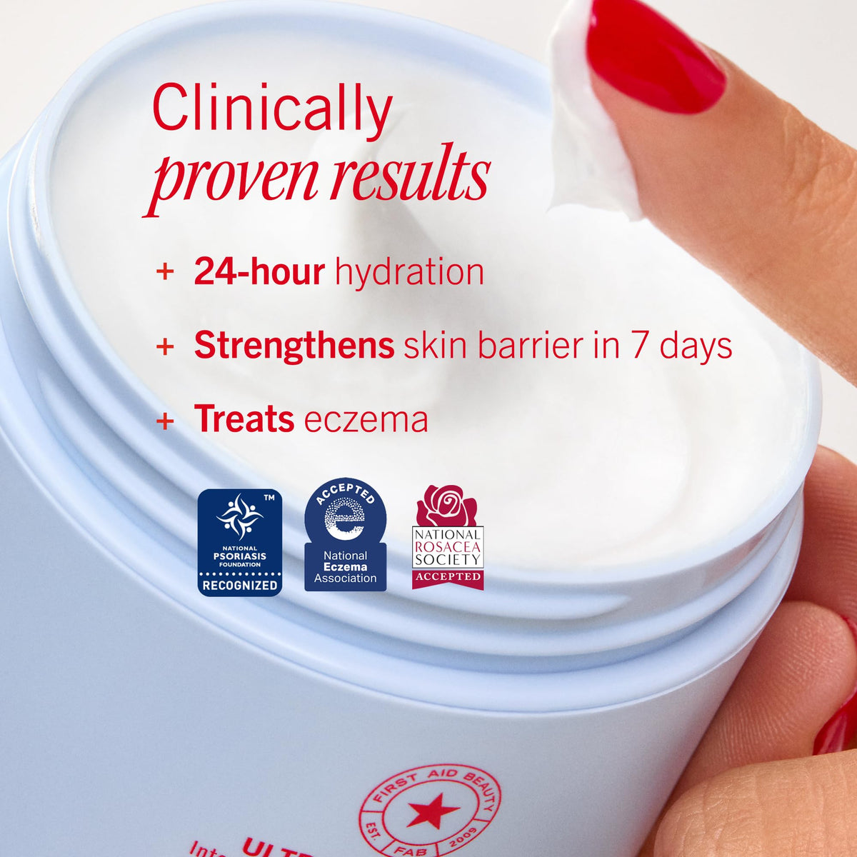 First Aid Beauty Ultra Repair Cream on a hand