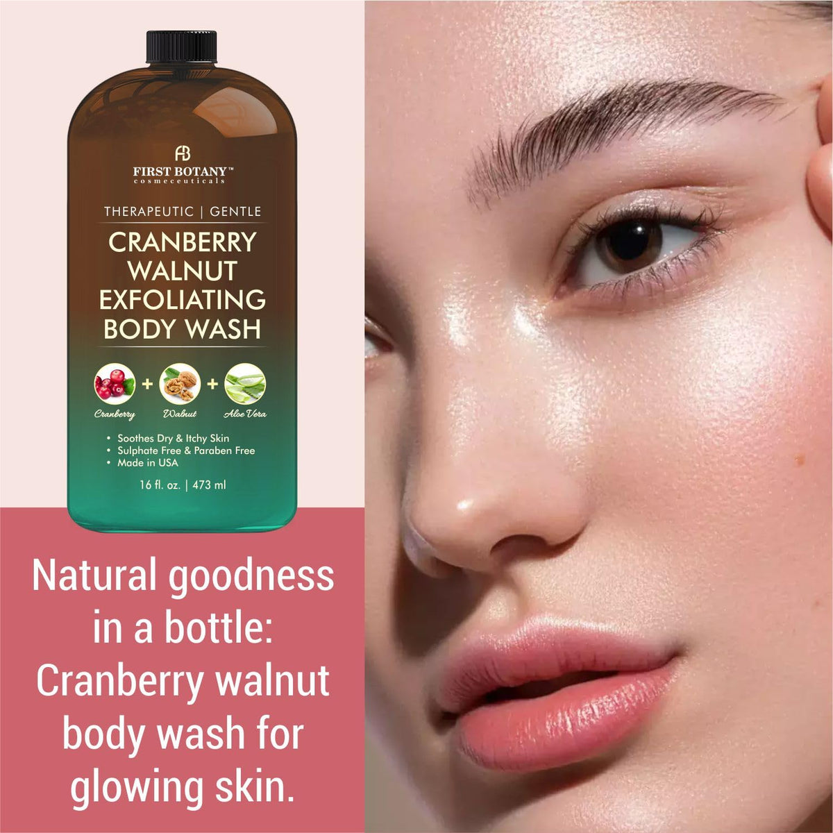 First Botany Body Wash 16 Fl Oz Cranberry Walnut back view