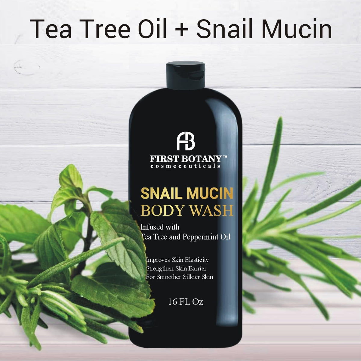 First Botany Body Wash 16 fl oz in a bathroom setting