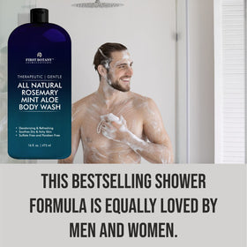 First Botany Rosemary Mint Body Wash in shower setting