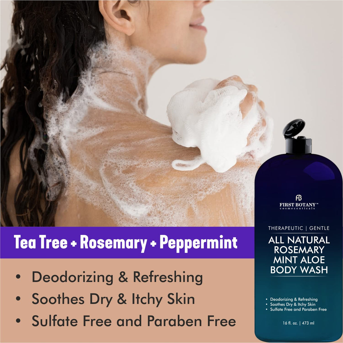 First Botany Rosemary Mint Body Wash label details