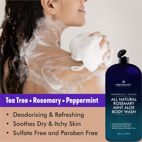 First Botany Rosemary Mint Body Wash label details