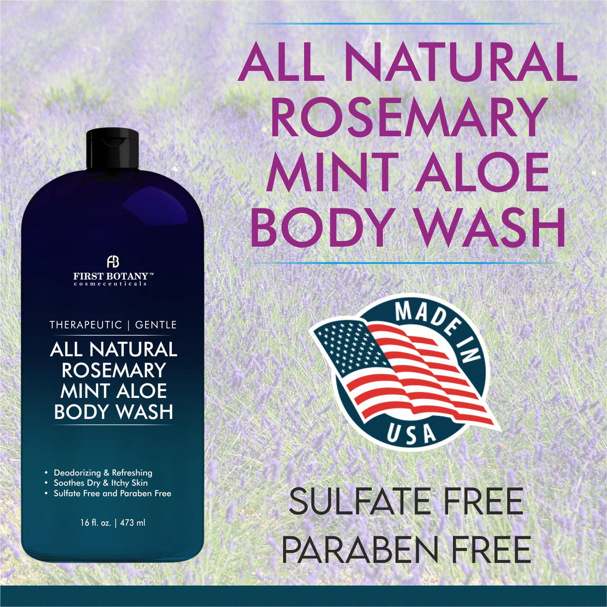 First Botany Rosemary Mint Body Wash texture on hand