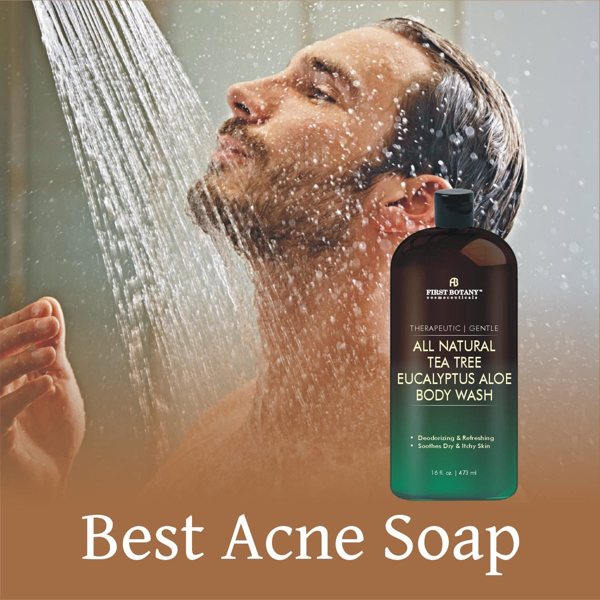 First Botany Tea Tree Eucalyptus Body Wash bottle close-up