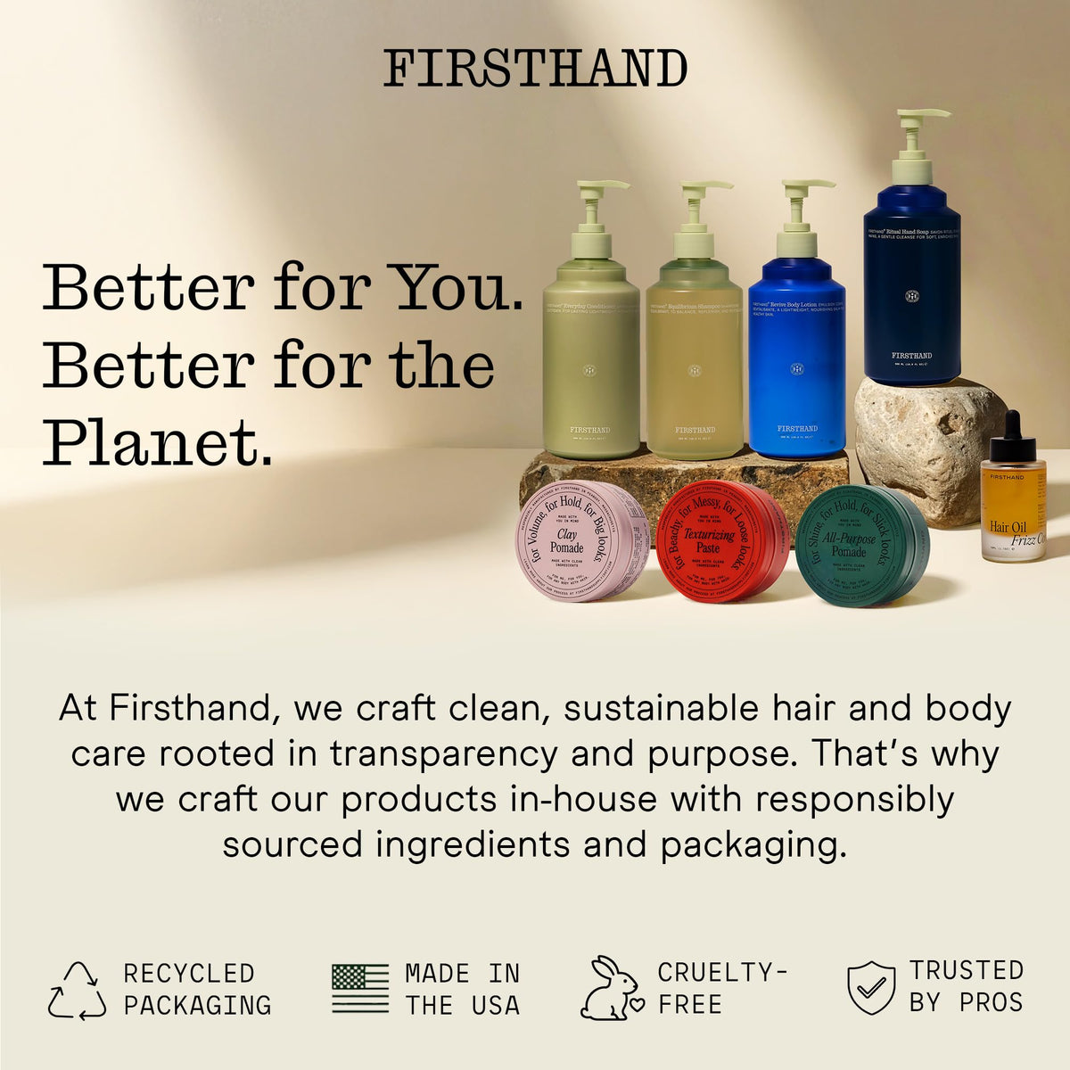 Firsthand Texturizing Paste 3oz with eco-friendly packaging