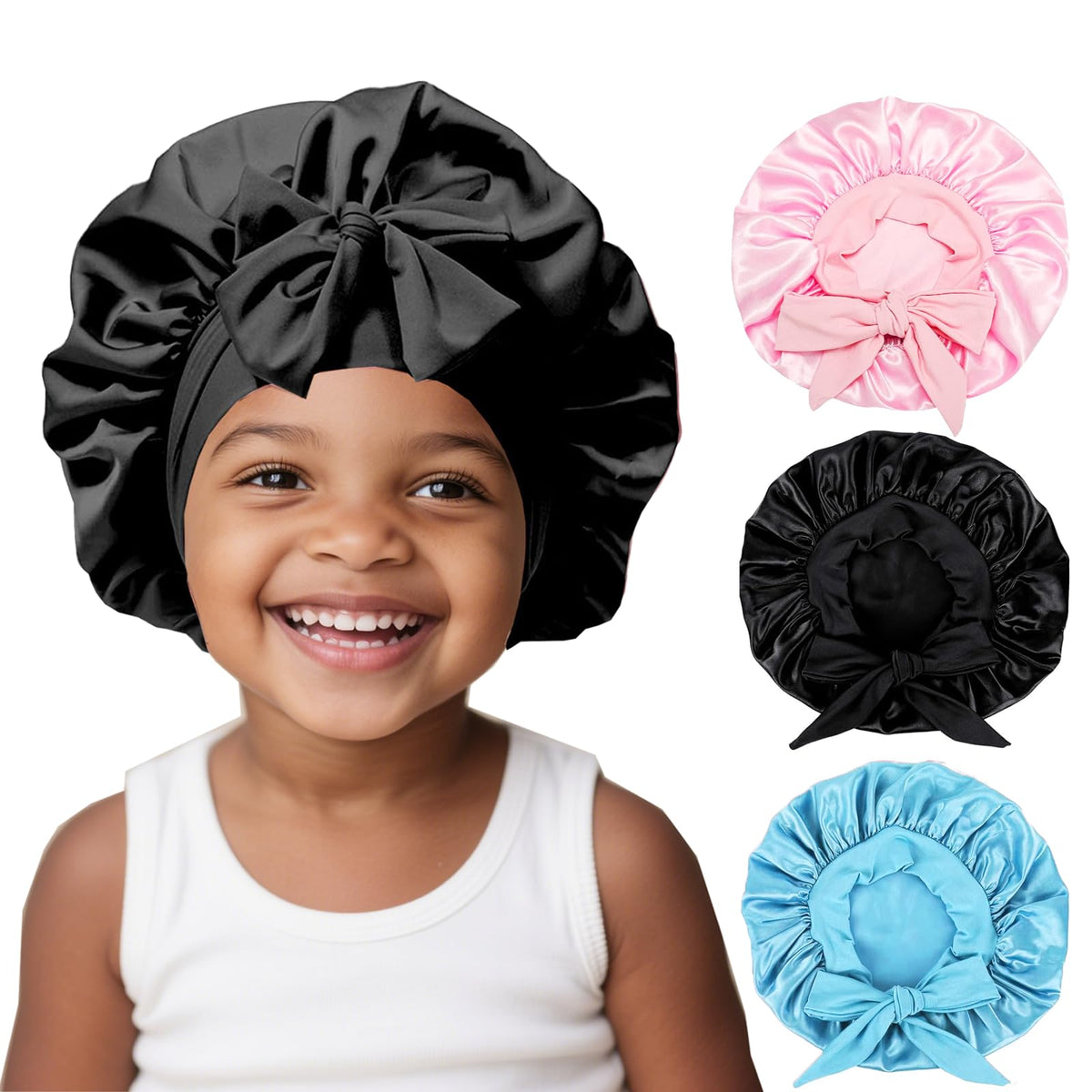 FIRSTPELLA Kids Silk Bonnet in pink front view