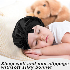 FIRSTPELLA Kids Silk Bonnets in a playful setting