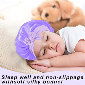 FIRSTPELLA Kids Silk Satin Bonnet in use during bath time