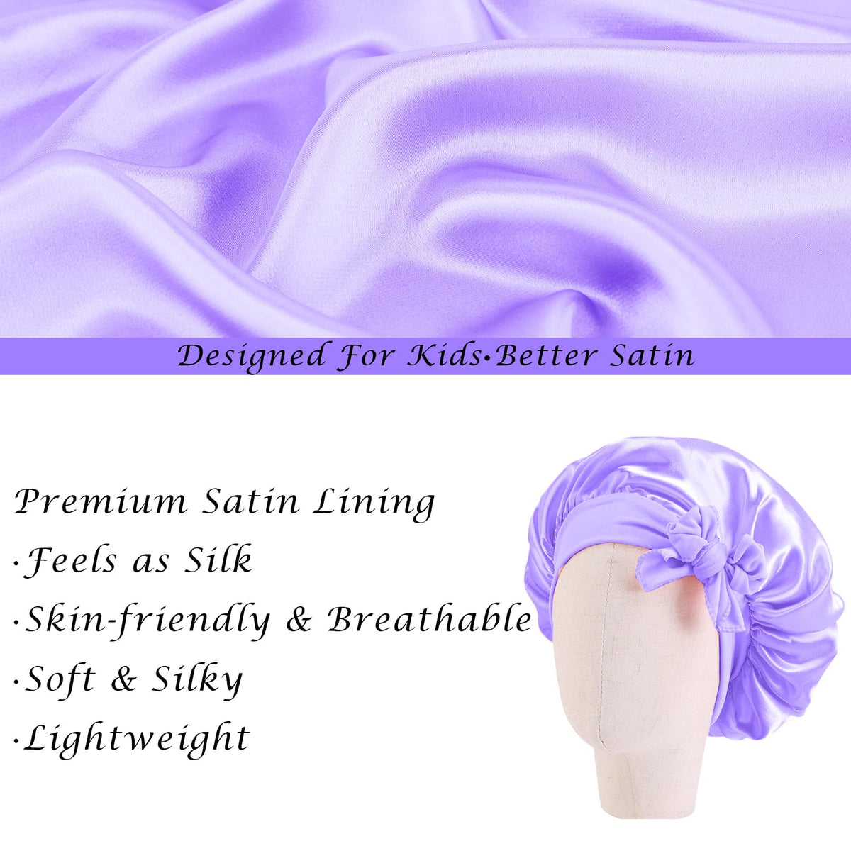 FIRSTPELLA Kids Silk Satin Bonnets in packaging