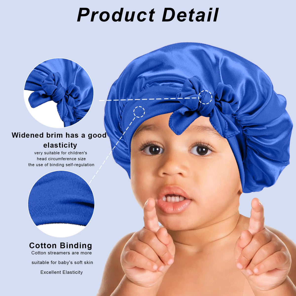 FIRSTPELLA satin bonnets displayed in a neat arrangement