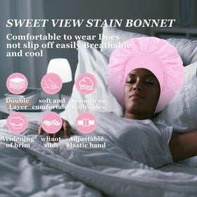 FIRSTPELLA satin hair bonnets displayed with vibrant colours