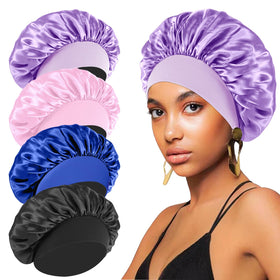 FIRSTPELLA silk bonnet being used as a shower cap