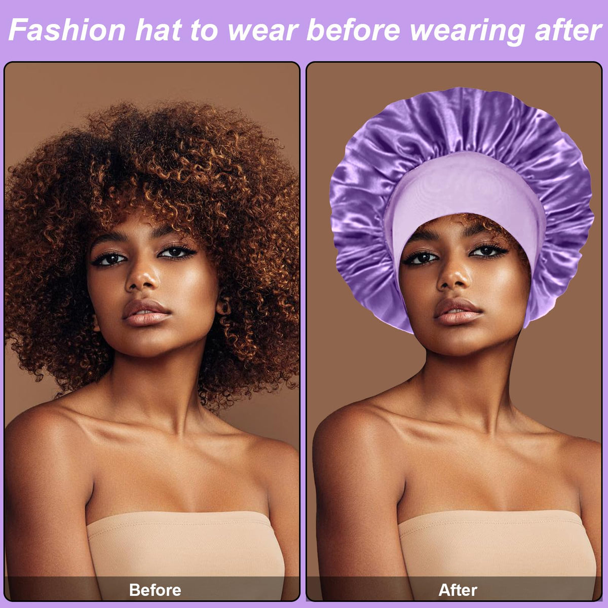 FIRSTPELLA silk bonnet in purple colour front view