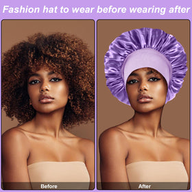 FIRSTPELLA silk bonnet in purple colour front view