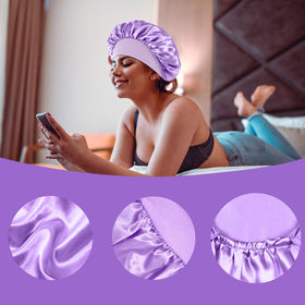 FIRSTPELLA silk bonnet worn by a person while sleeping