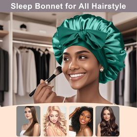 FIRSTPELLA Silk Hair Bonnet on a mannequin
