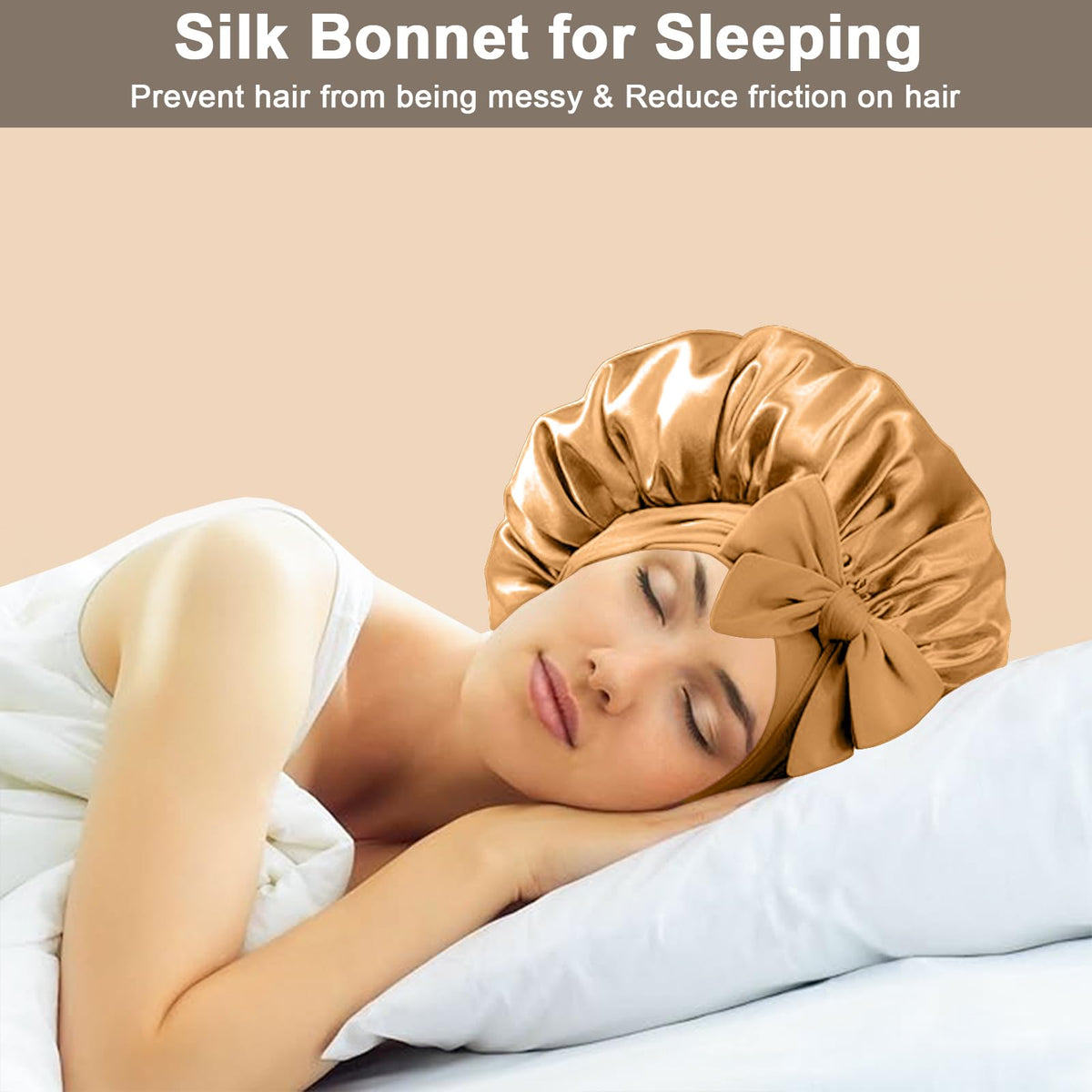 FIRSTPELLA Silk Hair Bonnet on a mannequin